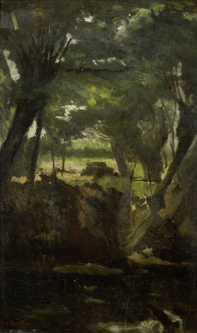 森の中を見る 作： George Hendrik Breitner