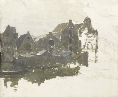アムステルダム、プリンセネイランドの Teertuinen の倉庫 作： George Hendrik Breitner