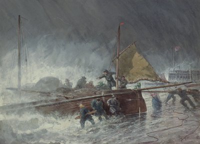 嵐の中で延期する取引ラガー 作： George Henry Andrews