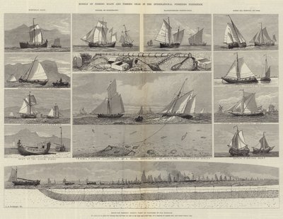 国際漁業展における漁船と漁具のモデル 作： George Henry Andrews