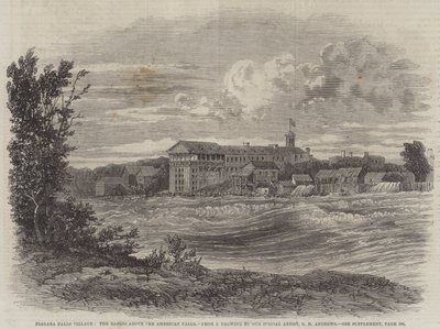 ナイアガラフォールズビレッジ、アメリカンフォールズの上の急流 作： George Henry Andrews