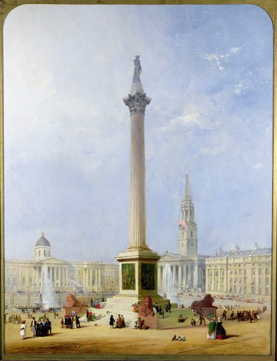 トラファルガー広場の投影図、1844 作： George Henry Andrews