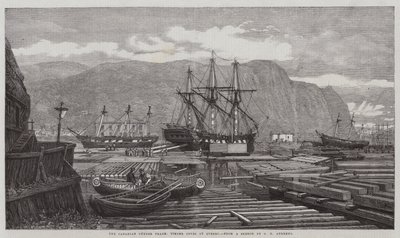 カナダの木材貿易、ケベック州の木材入り江 作： George Henry Andrews