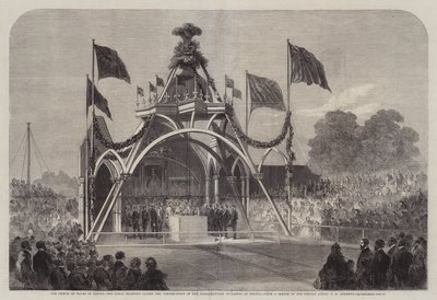 カナダのプリンスオブウェールズ、王立殿下、オタワの国会議事堂の隅石を敷設 作： George Henry Andrews