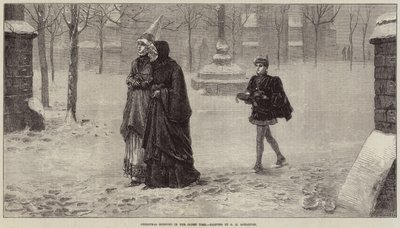 昔のクリスマスの朝 作： George Henry Boughton