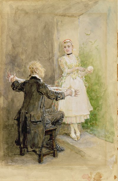 イカボッドクレーンとカトリンヴァンタッセル、1893年 作： George Henry Boughton