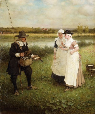アイザックウォルトンとミルクメイド1888 作： George Henry Boughton