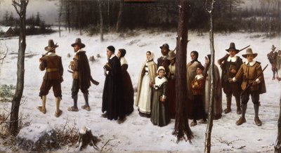 1867年に教会に行く巡礼者 作： George Henry Boughton