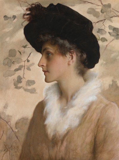 女性の肖像、1888年（紙にボディカラー付きのトイレ） 作： George Henry Boughton