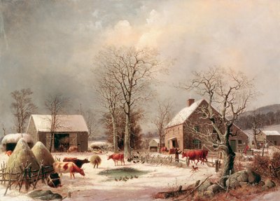 冬の農園 作： George Henry Durrie