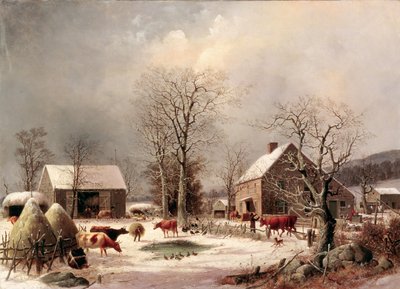冬の農園 作： George Henry Durrie