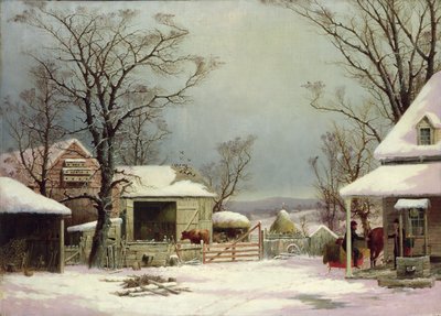 冬の農場、1862 作： George Henry Durrie