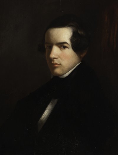 若い男としての自画像、1830-39（木の上の油） 作： George Henry Durrie