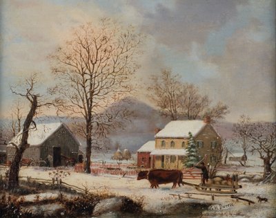 冬景色、1830-60 作： George Henry Durrie