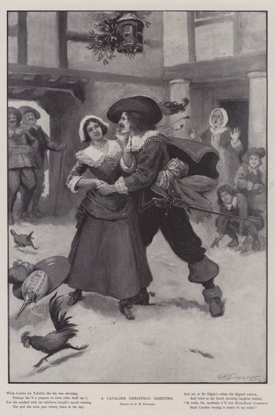 キャバリアのクリスマスの挨拶 作： George Henry Edwards