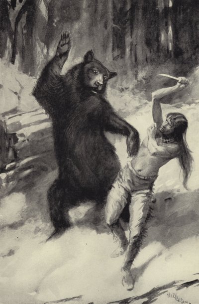 スカーフェイスはクマと闘う 作： George Henry Evison