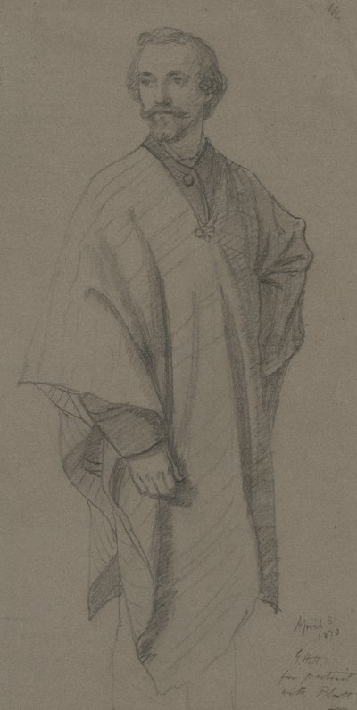 自画像、1870（茶色の織り紙に黒鉛） 作： George Henry Hall