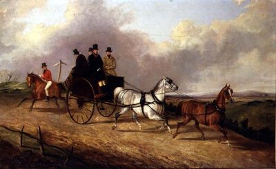 馬のバギーに乗ったジェントルマン 作： George Henry Laporte