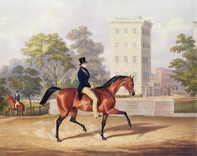 ハイドパークの馬に乗ったアングルシーの侯爵、J。ハリス作、80年、1847年（カラー彫刻） 作： George Henry Laporte