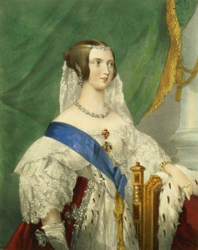 彼女の最も優雅な女王、ビクトリア女王（1819-1901）がジェームズヘンリーリンチによって彫刻された（fl.1815-68） 作： George Howard