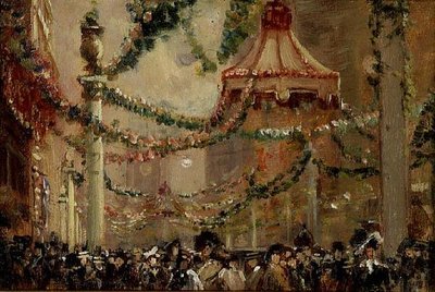ジョージ5世の戴冠式のためのセント・ジェームズ・ストリートの飾り付け 作： George Hyde Pownall