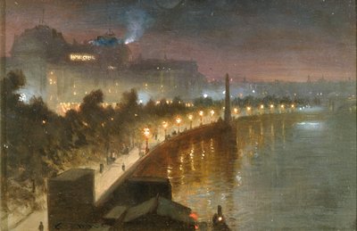 堤防とクレオパトラの夜の針、ロンドン、1910年頃 作： George Hyde Pownall