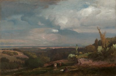 アルバン丘陵から接近する嵐 作： George Inness