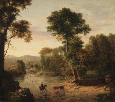 浅瀬を渡る 作： George Inness