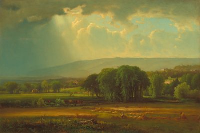 1867 年、デラウェア バレーの収穫風景。 作： George Inness