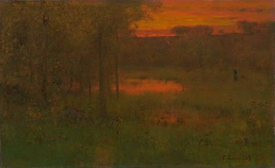 風景、夕日 作： George Inness
