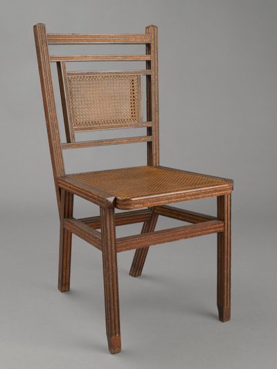 サイドチェア、1883年（木、杖、藁編み） 作： George Jakob Hunzinger