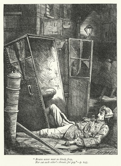 The Logicians Refuted』のイラスト（彫刻）。 作： George John Pinwell