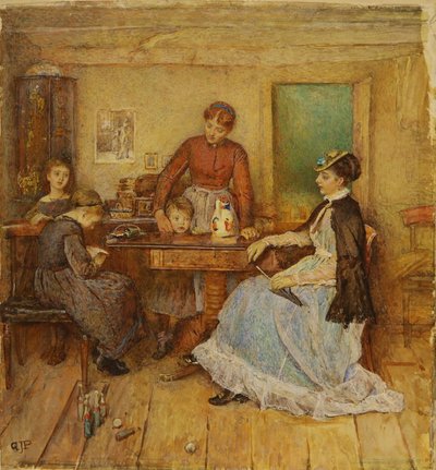 面会日、年代不明（紙に水彩画） 作： George John Pinwell