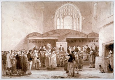 ギルドホール チャペルの内部ビュー、ロンドン市、1817 年 作： George Jones