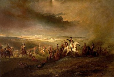 1815年6月18日、ウォータールーの野原を去るナポレオン、1816年頃 作： George Jones