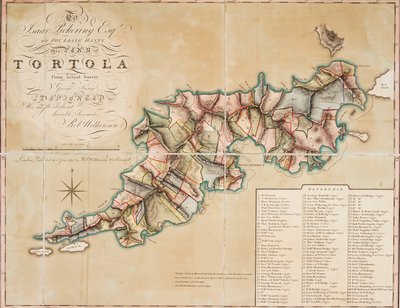 ジョージ・キングの測量によるトルトラ島の平面図 作： George King