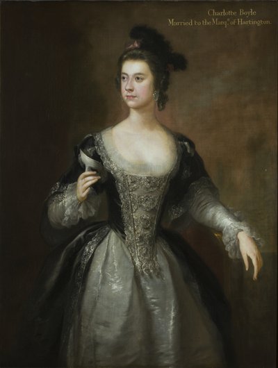 レディ・シャーロット・ボイル（クリフォード男爵夫人、ハーティントン侯爵夫人）の肖像、1748-56年頃（油彩・キャンバス 作： George Knapton