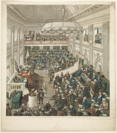 ハーグでの最初の国民議会、1796 ハーグの国民議会の正確な画像 (オブジェクトのタイトル) 作： George Kockers