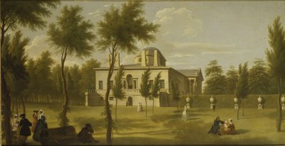 芝生からのチズウィック・ヴィラの眺め、1735年頃（油彩・キャンバス 作： George Lambert