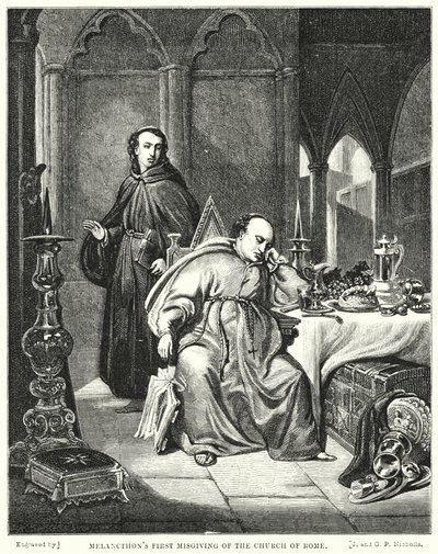 メランクトンのローマ教会に対する最初の誤認（彫刻 作： George Lance