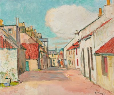 ストリートシーン、ラルゴ（キャンバスに油彩） 作： George Leslie Hunter