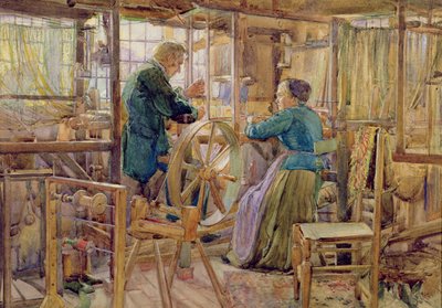 織工、コベントリー、1895年（紙にトイレとガッシュ） 作： George Lilly Anderson