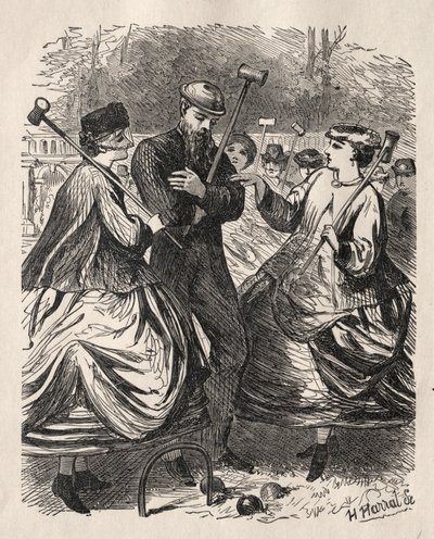 私たちのクロケットパーティー、1864年。 作： George Louis Palmella Busson Du Maurier