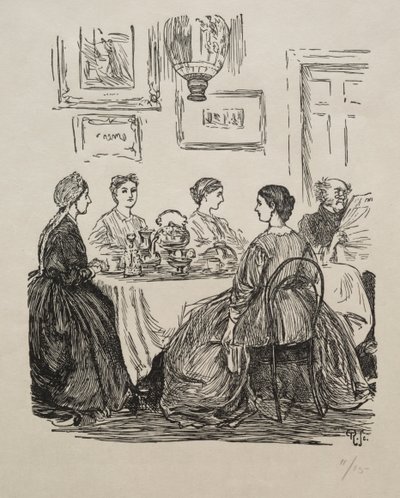 年次質問-どこへ行こうか、1865年。 作： George Louis Palmella Busson Du Maurier
