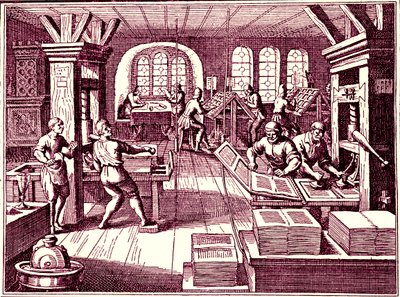 印刷所の店内、ドイツ 1619 (彫刻) 作： Bartolome Esteban and studio Murillo