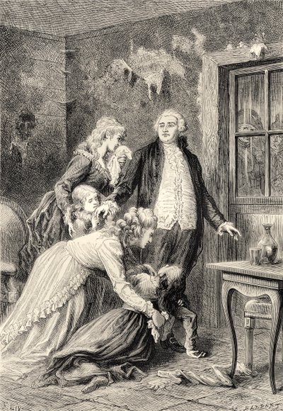 1793 年 1 月の王の家族への別れ (彫刻) 作： Bartolome Esteban and studio Murillo