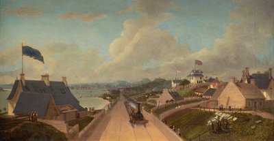 ダンディー・アンド・アーブロース鉄道の開通、1838年頃（キャンバスに油彩） 作： George McGillivray