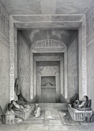 寺院、エジプト、19世紀の内部 作： George Moore