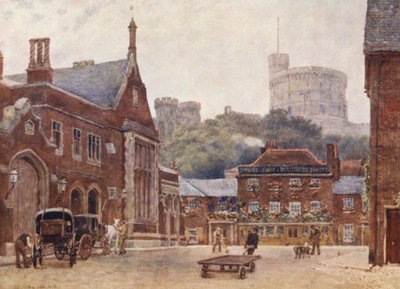 ラウンド・タワーと南西鉄道駅（カラーリトグラフ） 作： George Moore Henton