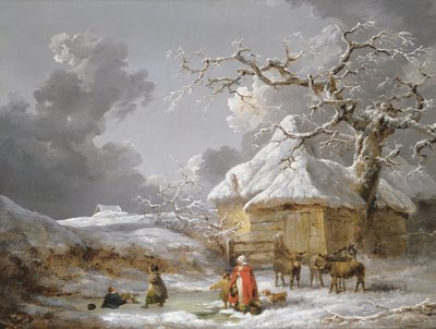 A Fall on the Ice（油彩・キャンバス 作： George Morland